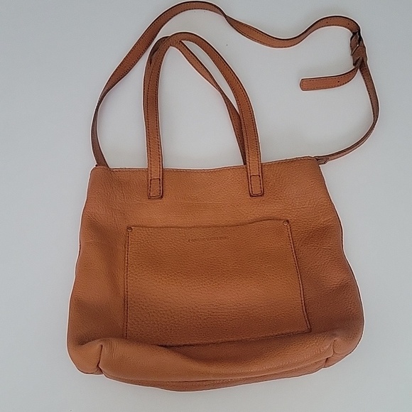 Portland Leather Cognac Shoulder Tote / Crossbody with Front Pocket - Picture 5 of 16